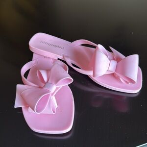 Jeffrey Campbell Pink Bow Jelly Sandals Flip Flops Size 8